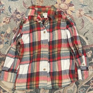 Crewcuts Kids Plaid Button-Down Shirt - Red, blue, cream, tan